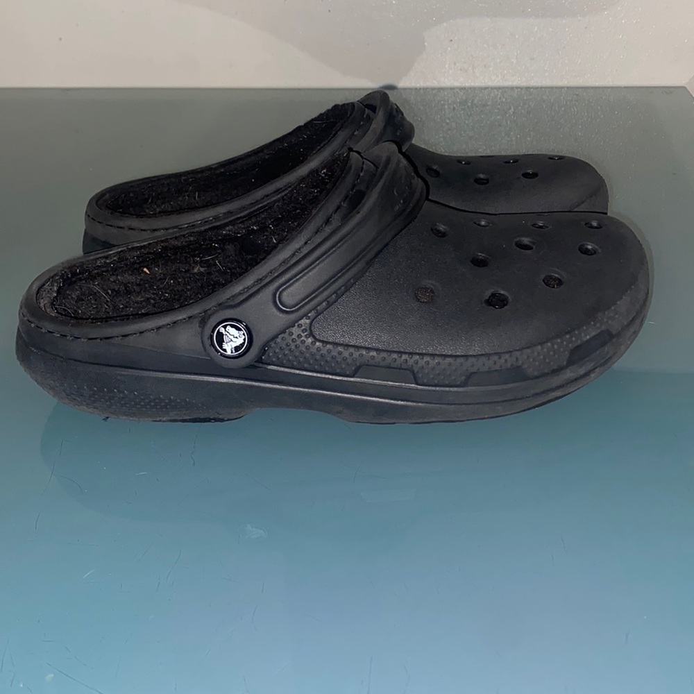 CROCS Lined Black Clog Size 11